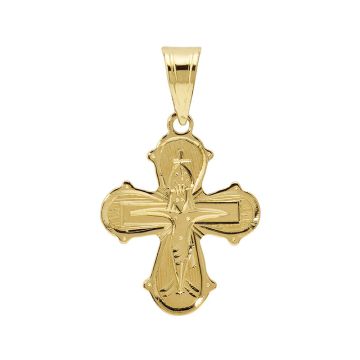 Dagmarkors håndgraveret i 14 kt rødguld, 17x14 mm