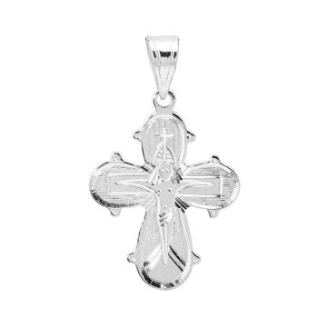 Dagmarkors håndgraveret i sølv, 20x17 mm