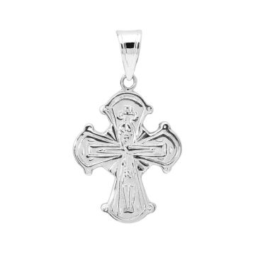 Dagmarkors dobbelt i sølv, 19x16 mm