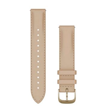 Garmin Lys sand læder, Cream Gold hardware rem 18 mm Quick Release