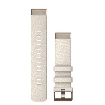 Garmin Crememeleret nylon, Soft Gold hardware 20 mm QuickFit