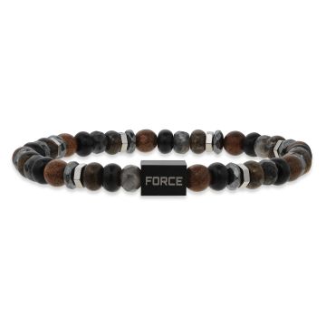 Scrouples Force armbånd hæmatit/onyx/træ