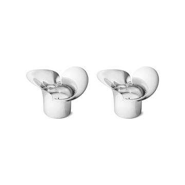 Georg Jensen Bloom Botanica fyrfadsstager i stål, 2 pak