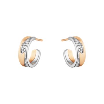 Georg Jensen Fusion ørering 1637A 18kt rosaguld/hvidguld med brillanter