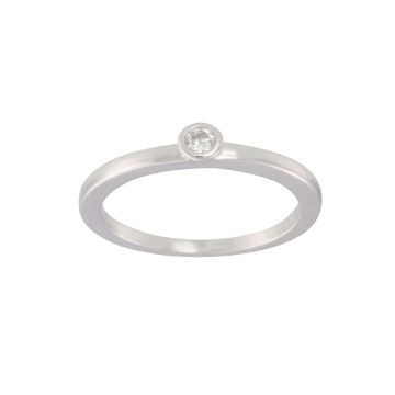 Siersbøl sølv ring med en cubic zirkonia. i rørfatning