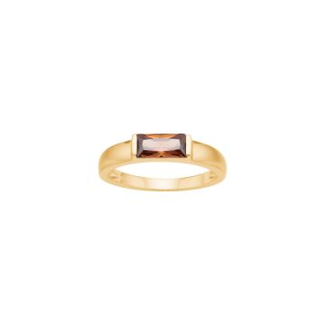 Nordahl Jewellery Facet52 ring i guldbelagt med Brun cubic zirkonia