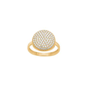 Siersbøl ring i 8 kt. guld med cubic zirkonia