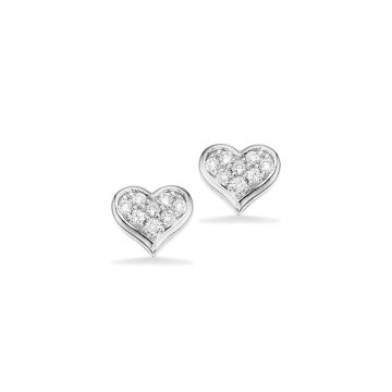 Scrouples hjerte ørestikker i 14kt hvidguld med diamanter