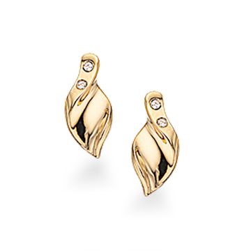 Scrouples øreringe med cubic zirkonia i 8kt guld