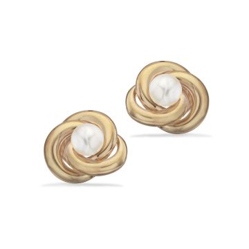 Scrouples knude øreringe i 8 kt guld med perler