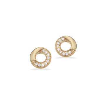 Scrouples øreringe i 8 kt guld med zirkonia