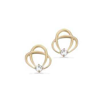 Scrouples øreringe i 8 kt guld med zirkonia