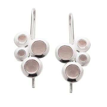 Scrouples øreringe i sølv med rosa kvarts