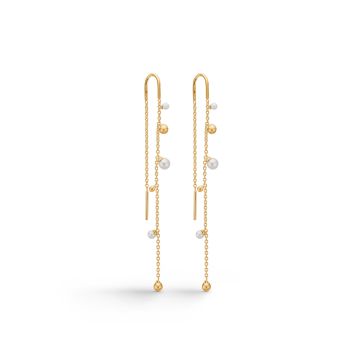 Mads Z Bubbles n´ Pearls ørehængere i 14 karat guld med perle