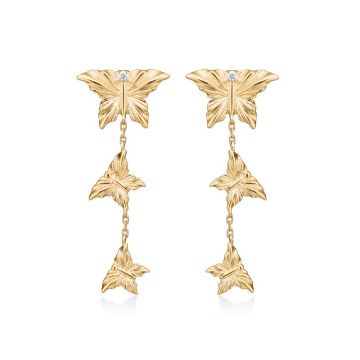 Mads Z Monarch øreringe i 14 kt guld med diamanter