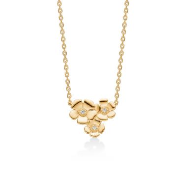 Mads Z Fleur halskæde i 14 kt guld med diamanter