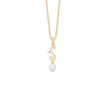 Mads Z Isaline vedhæng i 14 karat guld med perle og diamant - uden kæde