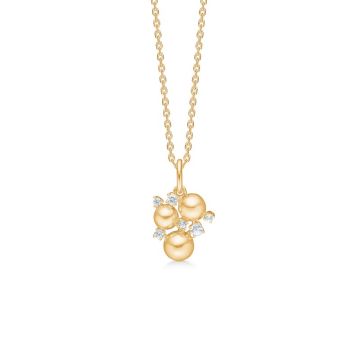 Mads Z Champagne vedhæng i 14 kt guld med hvid safir