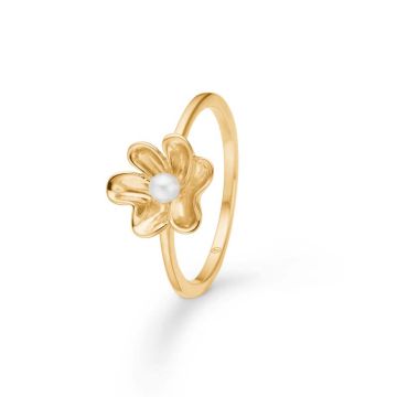 Mads Z Pearlily ring i 14 karat guld med perle