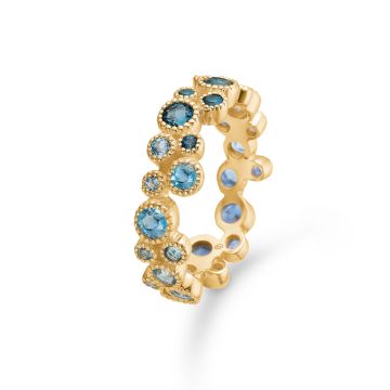 Mads Z Luxury Rainbow Blue 14 kt. guld ring 