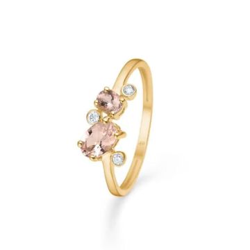 Mads Z 14 kt. ring Siena med morganit + brillant 0,05 ct. W.SI