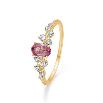 Mads Z 14 kt. ring Leonora med pink turmalin+0,25ct. W.SI