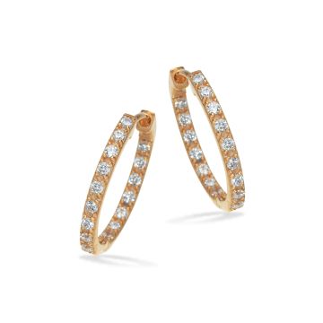 SoHo øreringe i forgyldt med zirkonia - Ø18 mm