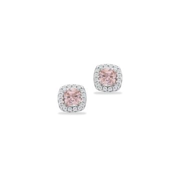Scrouples Øreringe roset pink/hvid cubic zirkonia i sølv