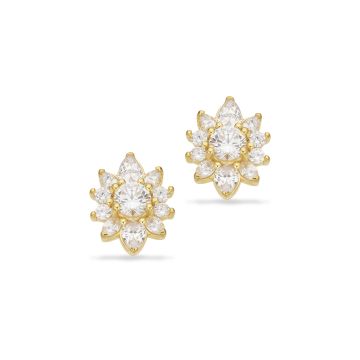 Scrouples Øreringe roset cubic i forgyldt 