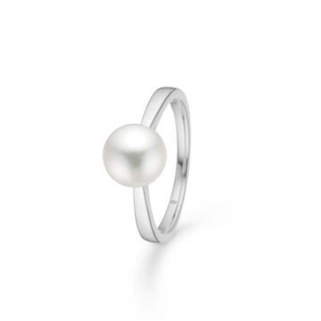 Mads Z Crown Pearl 14 kt. hvidguld ring med perle