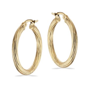 Scrouples øreringe i forgyldt - Ø 25 mm