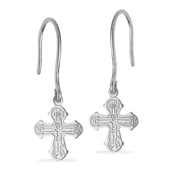 Scrouples øreringe i sølv med dagmarkors