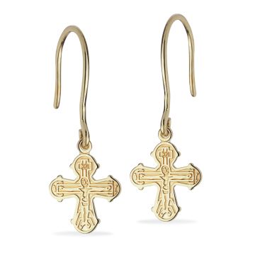 Scrouples øreringe i forgyldt med dagmarkors