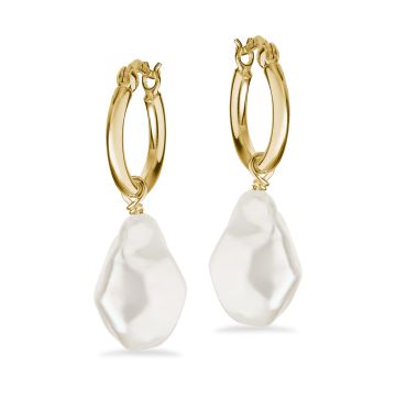 Scrouples øreringe i forgyldt med barokke perler