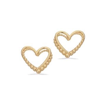 Scrouples hjerte øreringe i forgyldt med kugler