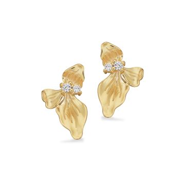 Scrouples blomster øreringe i forgyldt med zirkonia