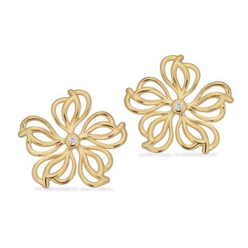 Scrouples blomster øreringe i forgyldt med zirkonia