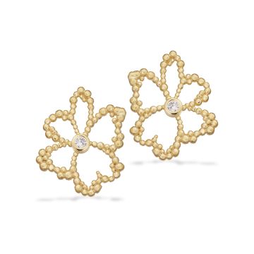 Scrouples blomster øreringe i forgyldt med zirkonia