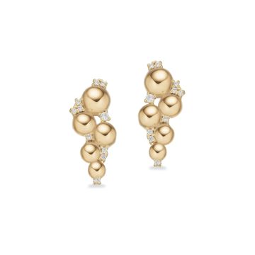 Scrouples kugle øreringe i forgyldt med zirkonia