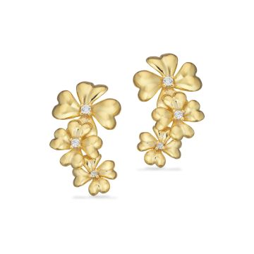 Scrouples blomster øreringe i forgyldt med zirkonia