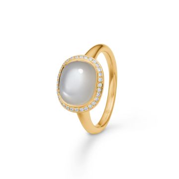 Mads Z m ring  i 18 karat guld med hvid månesten og diamant