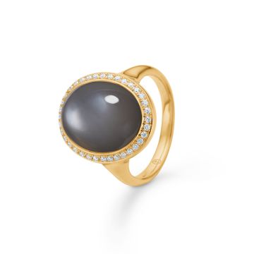 Mads Z m ring  i 18 karat guld med hvid månesten og diamant