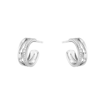 Georg Jensen Fusion åben ørering 1638 i hvidguld med brillanter