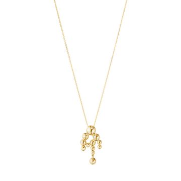 Georg Jensen Moonlight Grapes chandelier halskæde 1551D i 18 kt. guld, 0.05 ct