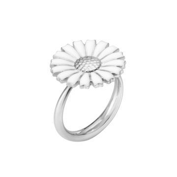 Georg Jensen Daisy ring i sølv og hvid emalje