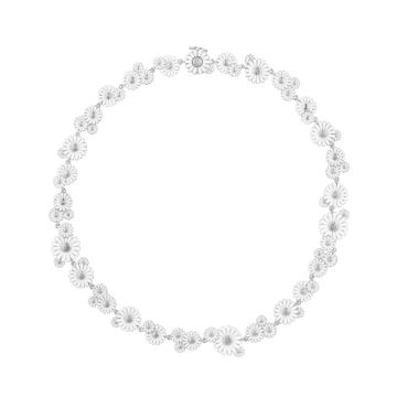 Georg Jensen Daisy halskæde sølv og hvid emalje