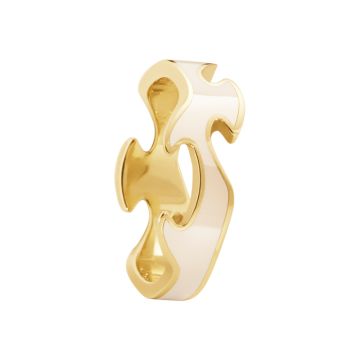 Georg Jensen Fusion 1658 ring i 18kt guld med beige keramik