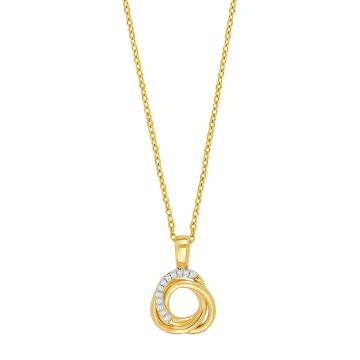 Siersbøl vedhæng i 14 karat guld med diamant. Inkl. forgyldt kæde