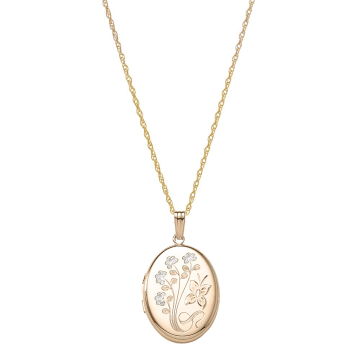 Siersbøl medaljon med 14kt. påvalset guld. Inkl. kæde