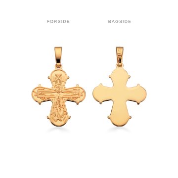 Scrouples Dagmarkors i 14kt  guld 16x17 mm - blank bagside